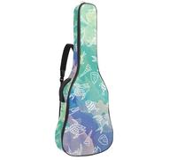 Eslifey Acoustic Guitar Bag Green Purple Watercolor Fishes Pattern Adjustable Shoulder Strap Guitar Case Gig Bag 40 41 42 Inch