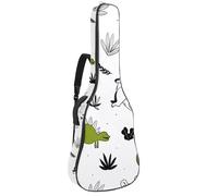 Eslifey Acoustic Guitar Bag Hand Drawn Cute Dinosaur Adjustable Shoulder Strap Guitar Case Gig Bag 40 41 42 Inch