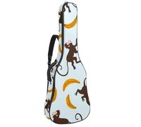 Eslifey Acoustic Guitar Bag Happy Monkeys Yellow Banana Pattern Adjustable Shoulder Strap Guitar Case Gig Bag 40 41 42 Inch