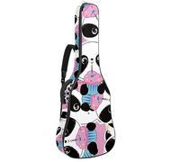 Eslifey Acoustic Guitar Bag Happy Panda Birthday Cake Pattern Adjustable Shoulder Strap Guitar Case Gig Bag 40 41 42 Inch