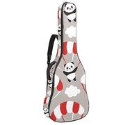 Eslifey Acoustic Guitar Bag Happy Panda Flying Sky Colorful Paragliding Clouds Pattern Adjustable Shoulder Strap Guitar Case Gig Bag 40 41 42 Inch