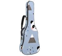 Eslifey Acoustic Guitar Bag Happy Panda in The Forest Mountain Tree and Cloud Adjustable Shoulder Strap Guitar Case Gig Bag 40 41 42 Inch