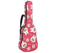 Eslifey Acoustic Guitar Bag Happy Rabbit with Tie Adjustable Shoulder Strap Guitar Case Gig Bag 40 41 42 Inch