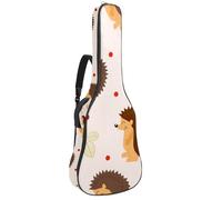 Eslifey Acoustic Guitar Bag Hedgehog Cartoon Smiling Face Brown Adjustable Shoulder Strap Guitar Case Gig Bag 40 41 42 Inch