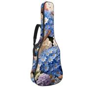 Eslifey Acoustic Guitar Bag Hydrangeas and Daisies Flower Butterflies Adjustable Shoulder Strap Guitar Case Gig Bag 40 41 42 Inch