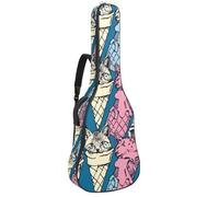Eslifey Acoustic Guitar Bag Ice Cream Cat Pattern Adjustable Shoulder Strap Guitar Case Gig Bag 40 41 42 Inch