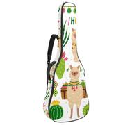 Eslifey Acoustic Guitar Bag Llamas Cacti Alpacas Spanish Hello Adjustable Shoulder Strap Guitar Case Gig Bag 40 41 42 Inch