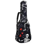 Eslifey Acoustic Guitar Bag Love Heart Skeletons Dancing Adjustable Shoulder Strap Guitar Case Gig Bag 40 41 42 Inch
