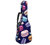 Eslifey Acoustic Guitar Bag Macarons Cake Pattern Heart Navy Adjustable Shoulder Strap Guitar Case Gig Bag 40 41 42 Inch