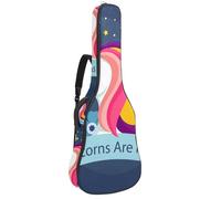 Eslifey Acoustic Guitar Bag Magic Unicorns are Real Floral Adjustable Shoulder Strap Guitar Case Gig Bag 40 41 42 Inch