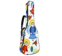 Eslifey Acoustic Guitar Bag Magical Christmas Angels Snowflakes Pattern Adjustable Shoulder Strap Guitar Case Gig Bag 40 41 42 Inch