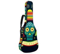 Eslifey Acoustic Guitar Bag Mexico Day of The Dead Sugar Skull Cacti Adjustable Shoulder Strap Guitar Case Gig Bag 40 41 42 Inch