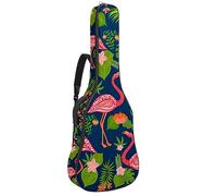 Eslifey Acoustic Guitar Bag Pink Flamingo Palm Tree Leaf Flowers Pattern Adjustable Shoulder Strap Guitar Case Gig Bag 40 41 42 Inch