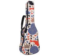 Eslifey Acoustic Guitar Bag Pond with Fishes and Lotus Pattern Adjustable Shoulder Strap Guitar Case Gig Bag 40 41 42 Inch