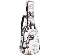 Eslifey Acoustic Guitar Bag Prehistoric Dinosaurs Reptiles Footprints Pattern Adjustable Shoulder Strap Guitar Case Gig Bag 40 41 42 Inch