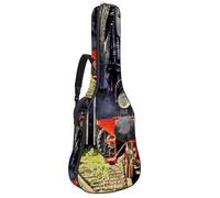 Eslifey Acoustic Guitar Bag Railway Steam Train Locomotive Adjustable Shoulder Strap Guitar Case Gig Bag 40 41 42 Inch