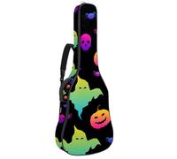 Eslifey Acoustic Guitar Bag Rainbow Pumpkins Ghosts Happy Halloween Adjustable Shoulder Strap Guitar Case Gig Bag 40 41 42 Inch