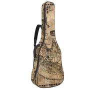Eslifey Acoustic Guitar Bag Retro Antique Old World Map Compass Adjustable Shoulder Strap Guitar Case Gig Bag 40 41 42 Inch