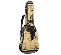 Eslifey Acoustic Guitar Bag Retro Old World Map Compass Adjustable Shoulder Strap Guitar Case Gig Bag 40 41 42 Inch