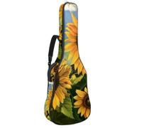Eslifey Acoustic Guitar Bag Retro Sunflowers Bloom Painting Adjustable Shoulder Strap Guitar Case Gig Bag 40 41 42 Inch