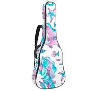 Eslifey Acoustic Guitar Bag Sea Shells Horse Unicorn Mermaid Corals Fish Pattern Adjustable Shoulder Strap Guitar Case Gig Bag 40 41 42 Inch