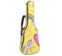 Eslifey Acoustic Guitar Bag Shy Unicorn Rainbow Stars Heart Candy Yellow Adjustable Shoulder Strap Guitar Case Gig Bag 40 41 42 Inch