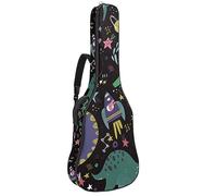 Eslifey Acoustic Guitar Bag Sketch Cute Jurassic Reptiles Dinosaurs Pattern Adjustable Shoulder Strap Guitar Case Gig Bag 40 41 42 Inch