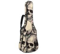 Eslifey Acoustic Guitar Bag Skulls and Dollar Pattern Adjustable Shoulder Strap Guitar Case Gig Bag 40 41 42 Inch