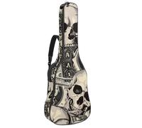 Eslifey Acoustic Guitar Bag Skulls and Dollar Patterns Adjustable Shoulder Strap Guitar Case Gig Bag 40 41 42 Inch