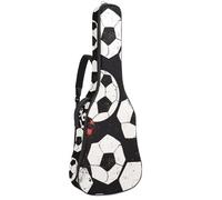 Eslifey Acoustic Guitar Bag Soccer Football Black Pattern Adjustable Shoulder Strap Guitar Case Gig Bag 40 41 42 Inch