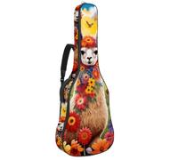 Eslifey Acoustic Guitar Bag Spring Flower Butterfly Alpaca Adjustable Shoulder Strap Guitar Case Gig Bag 40 41 42 Inch