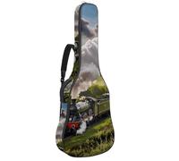 Eslifey Acoustic Guitar Bag Steam Train and Railway Landscape Adjustable Shoulder Strap Guitar Case Gig Bag 40 41 42 Inch