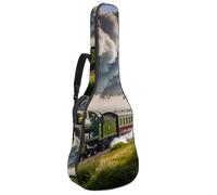 Eslifey Acoustic Guitar Bag Steam Train Railway Adjustable Shoulder Strap Guitar Case Gig Bag 40 41 42 Inch