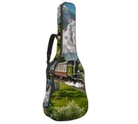 Eslifey Acoustic Guitar Bag Steam Train Railway Pattern Adjustable Shoulder Strap Guitar Case Gig Bag 40 41 42 Inch