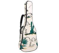 Eslifey Acoustic Guitar Bag Summer Cactus Desert Blooming Succulents Flower Illustration Adjustable Shoulder Strap Guitar Case Gig Bag 40 41 42 Inch