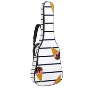 Eslifey Acoustic Guitar Bag Summer Ice Creams Marine Stripes Adjustable Shoulder Strap Guitar Case Gig Bag 40 41 42 Inch