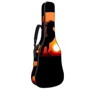 Eslifey Acoustic Guitar Bag Sunset Horses Combat Shadow Ruins Adjustable Shoulder Strap Guitar Case Gig Bag 40 41 42 Inch