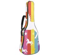 Eslifey Acoustic Guitar Bag Unicorn Colorful Rainbow Striped Pattern Adjustable Shoulder Strap Guitar Case Gig Bag 40 41 42 Inch