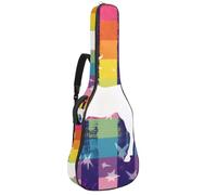 Eslifey Acoustic Guitar Bag Unicorn Rainbow Striped Pattern Adjustable Shoulder Strap Guitar Case Gig Bag 40 41 42 Inch
