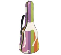 Eslifey Acoustic Guitar Bag Unicorn Silhouette Rainbow Striped Adjustable Shoulder Strap Guitar Case Gig Bag 40 41 42 Inch