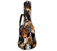 Eslifey Acoustic Guitar Bag Various Dogs Head Pattern Paint Adjustable Shoulder Strap Guitar Case Gig Bag 40 41 42 Inch