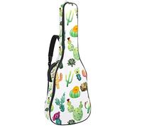 Eslifey Acoustic Guitar Bag Vibrant Cactus Succulents Adjustable Shoulder Strap Guitar Case Gig Bag 40 41 42 Inch