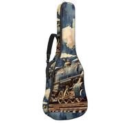 Eslifey Acoustic Guitar Bag Vintage Art Steam Train Railway Pattern Adjustable Shoulder Strap Guitar Case Gig Bag 40 41 42 Inch