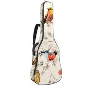 Eslifey Acoustic Guitar Bag Vintage Retro Birds Floral Adjustable Shoulder Strap Guitar Case Gig Bag 40 41 42 Inch