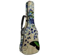Eslifey Acoustic Guitar Bag Vintage Retro Butterfly Purple Floral Adjustable Shoulder Strap Guitar Case Gig Bag 40 41 42 Inch