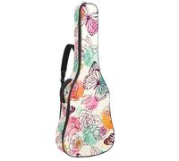 Eslifey Acoustic Guitar Bag Vintage Retro Butterfly Rose Pattern Adjustable Shoulder Strap Guitar Case Gig Bag 40 41 42 Inch