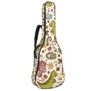 Eslifey Acoustic Guitar Bag Vintage Retro Dinosaur Forest Animal Adjustable Shoulder Strap Guitar Case Gig Bag 40 41 42 Inch