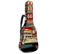 Eslifey Acoustic Guitar Bag Vintage Retro Garage Car Adjustable Shoulder Strap Guitar Case Gig Bag 40 41 42 Inch
