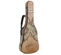 Eslifey Acoustic Guitar Bag Vintage Retro Old World Map Adjustable Shoulder Strap Guitar Case Gig Bag 40 41 42 Inch