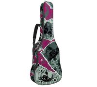 Eslifey Acoustic Guitar Bag Vintage Retro Skull Adjustable Shoulder Strap Guitar Case Gig Bag 40 41 42 Inch